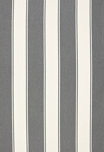 Schumacher Fabric Cannes Awning Stripe Oxford Grey 65890