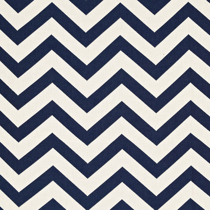 Antibes Chevron Navy 65920 by Schumacher Designer Fabric COTE D'AZUR SOLUTION DYED ACRYLIC 100% MEXICO WYZENBEEK 15,000 </p><p>Repeat: Horizontal: 9" (23CM) and Vertical: 4 1/2" (11CM) 54 - Swanky Fabrics -