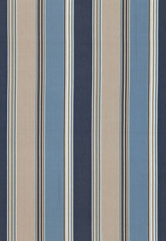 Addison Cotton Stripe Indigo 66002 by Schumacher Designer Fabric Sea-Island-Stripes 100% Cotton Martindale 17,000 Horizontal: 13.25 and Vertical: - 53 - Swanky Fabrics -