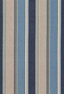 Schumacher Fabric Addison Cotton Stripe Indigo 66002