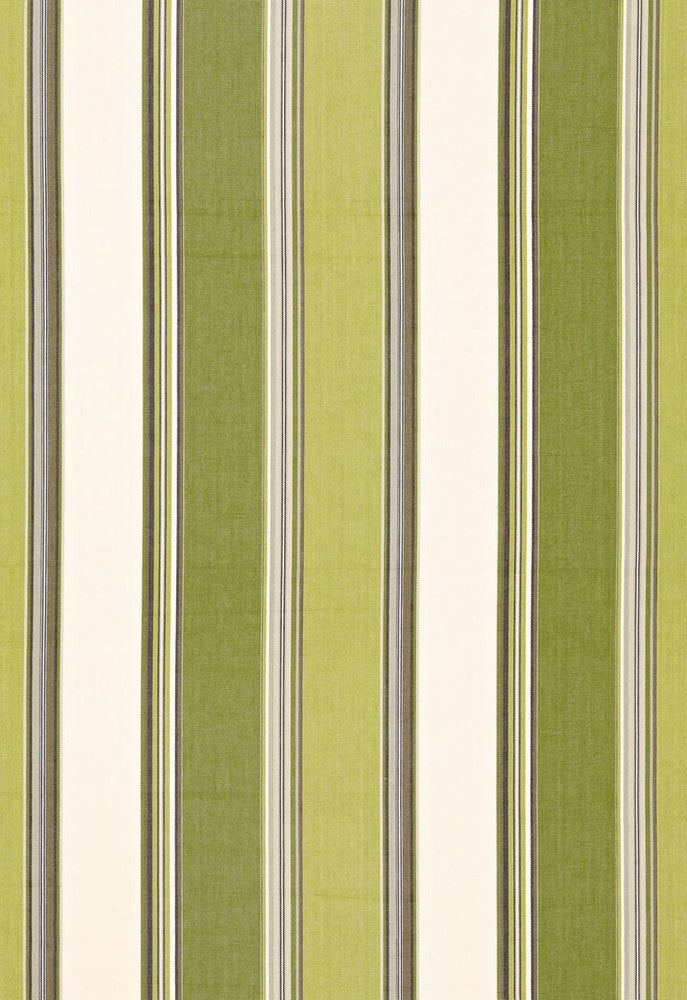 Addison Cotton Stripe Vert 66003 by Schumacher Designer Fabric Sea-Island-Stripes 100% Cotton Martindale 17,000 Horizontal: 13.25 and Vertical: - 53 - Swanky Fabrics -
