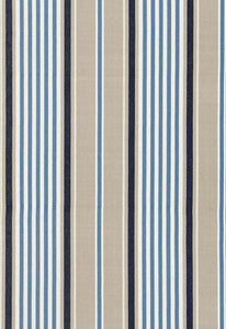 Schumacher Fabric Minzer Cotton Stripe Indigo 66011