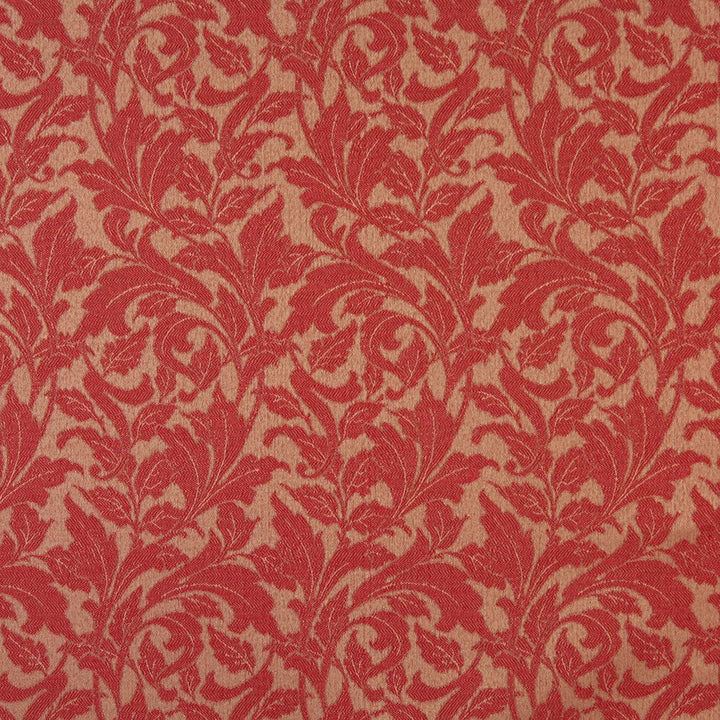 6606 Ruby/Leaf by Charlotte Designer Fabric Outdoor/Indoor Oasis III 100% Woven Polyester Made In USA Exceeds 48,000 Wyzenbeek Rubs (Heavy Duty) Horizontal: 7.50" x Vertical: 20.0" 54 Inches - Swanky Fabrics -