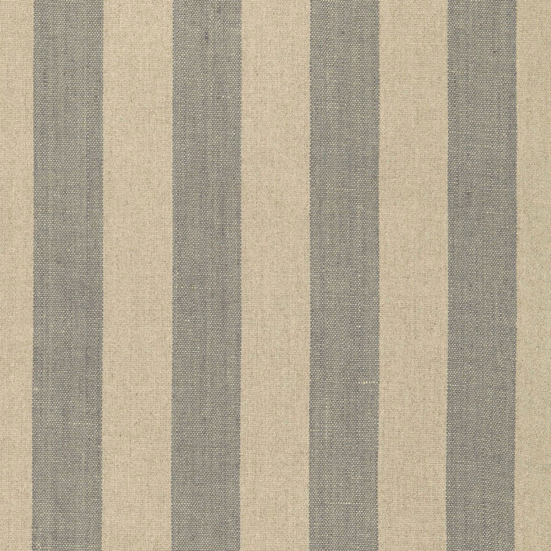 Augustin Linen Stripe Steel / Linen 66074 by Schumacher Designer Fabric SEA ISLAND STRIPES See Sample INDIA LIGHT DUTY </p><p>Repeat: Horizontal: 5 7/8" (15CM) and Vertical: - 53" WIDE (135CM) - Swanky Fabrics -