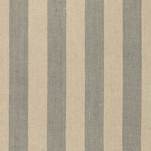 Schumacher Fabric Augustin Linen Stripe Steel / Linen 66074