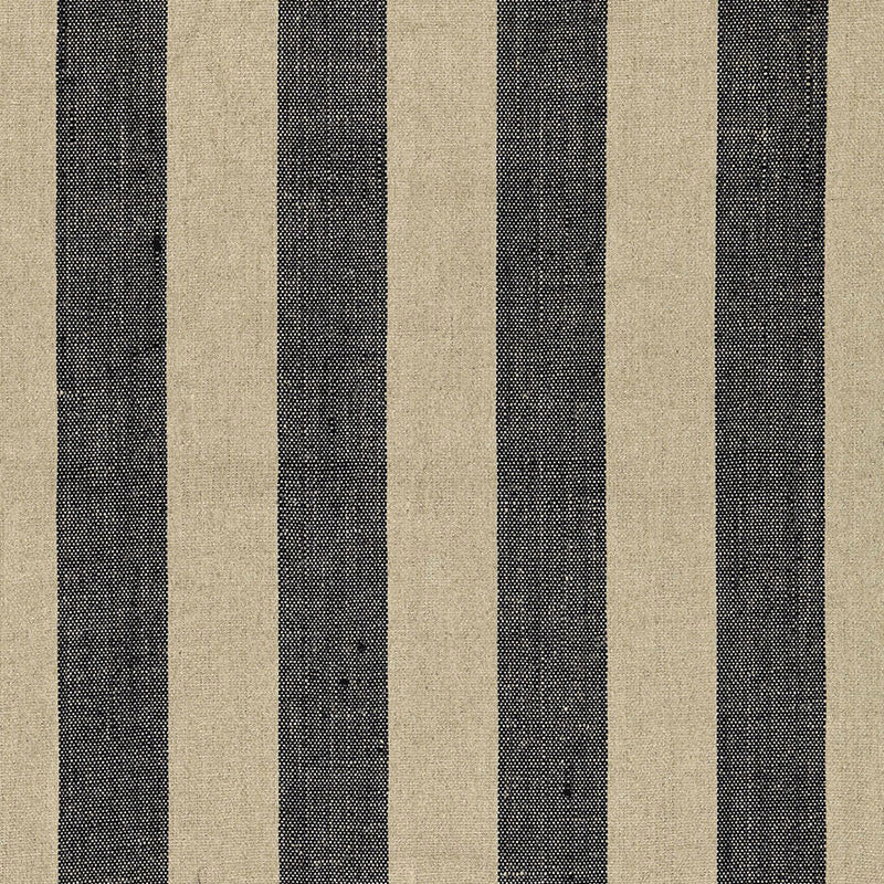 Augustin Linen Stripe Ebony / Linen 66075 by Schumacher Designer Fabric SEA ISLAND STRIPES LINEN 100% INDIA MARTINDALE 6,500 </p><p>Repeat: Horizontal: 5 7/8" (15CM) and Vertical: 53 - Swanky Fabrics -
