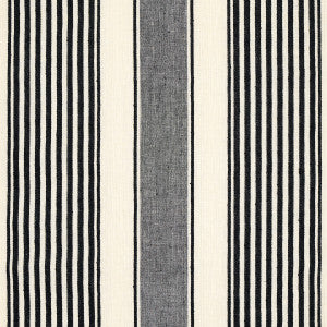 Schumacher Fabric Summerville Linen Stripe Black 66096