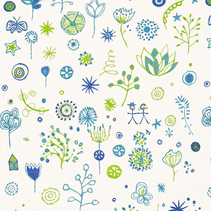 Lollipop Turquoise / Leaf 66241 by Schumacher Designer Fabric LULU DK | CHILD See Sample INDIA HEAVY DUTY </p><p>Repeat: Horizontal: 25" (64CM) and Vertical: 30 1/2" (77CM) 50" WIDE (127CM) - Swanky Fabrics -