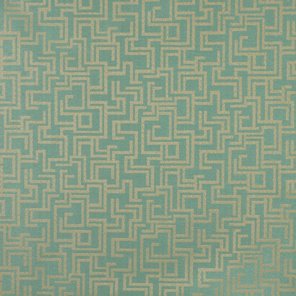 6632 Seafoam/Geometric by Charlotte Designer Fabric Outdoor/Indoor Oasis III 100% Woven Polyester Made In USA Exceeds 48,000 Wyzenbeek Rubs (Heavy Duty) Horizontal: 29.0" x Vertical: 10.0" 54 Inches - Swanky Fabrics -