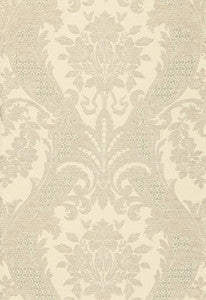 Schumacher Fabric Toscana Linen Damask Greige 66340