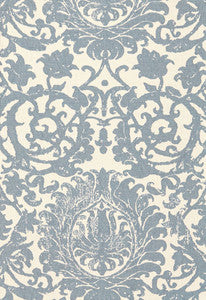 Schumacher Fabric Arezzo Linen Damask Azure 66361