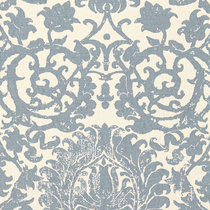 Arezzo Linen Damask Azure 66361 by Schumacher Designer Fabric PALAZZO LINEN 52% VISCOSE 19% ITALY MARTINDALE 12,000 </p><p>Repeat: Horizontal: 25 1/2" (65CM) and Vertical: 30" (76CM) 51 - Swanky Fabrics -