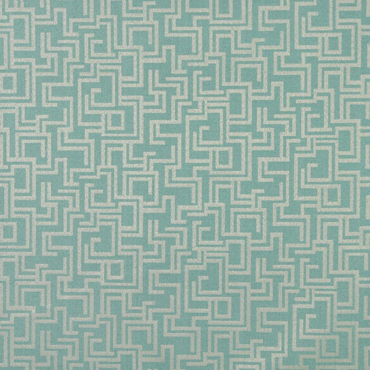 6636 Lagoon/Geometric by Charlotte Designer Fabric Outdoor/Indoor Oasis III 100% Woven Polyester Made In USA Exceeds 48,000 Wyzenbeek Rubs (Heavy Duty) Horizontal: 29.0" x Vertical: 10.0" 54 Inches - Swanky Fabrics -