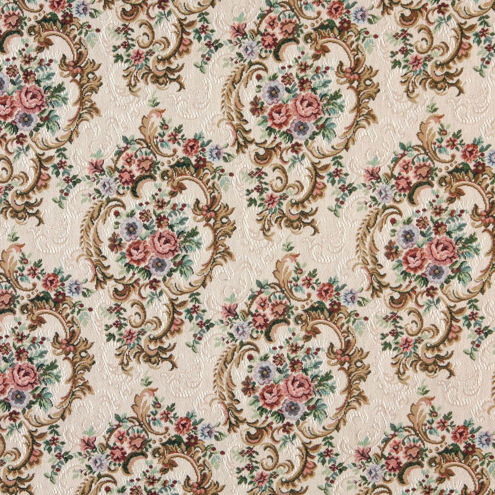 6640 Jewel by Charlotte Designer Fabric Tapestry Treasures III 40% Polyester, 36% Olefin, 24% Cotton Asia Exceeds 100,000 Wyzenbeek Rubs (Heavy Duty) Horizontal: 13.5" x Vertical: 13.5" 54 Inches - Swanky Fabrics -