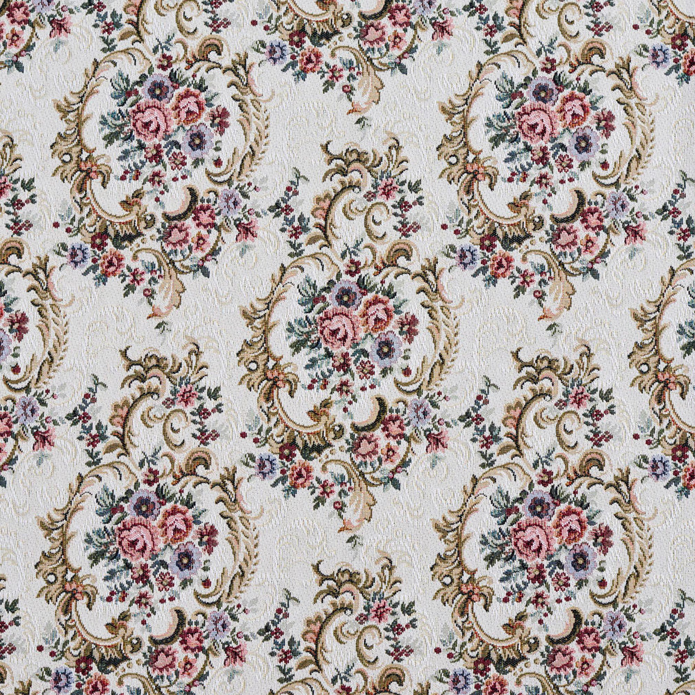 6641 Ivory by Charlotte Designer Fabric Tapestry Treasures III 40% Polyester, 36% Olefin, 24% Cotton Asia Exceeds 100,000 Wyzenbeek Rubs (Heavy Duty) </p><p>Repeat: Horizontal: 13.5" x Vertical: 13.5" 54 Inches - Swanky Fabrics -
