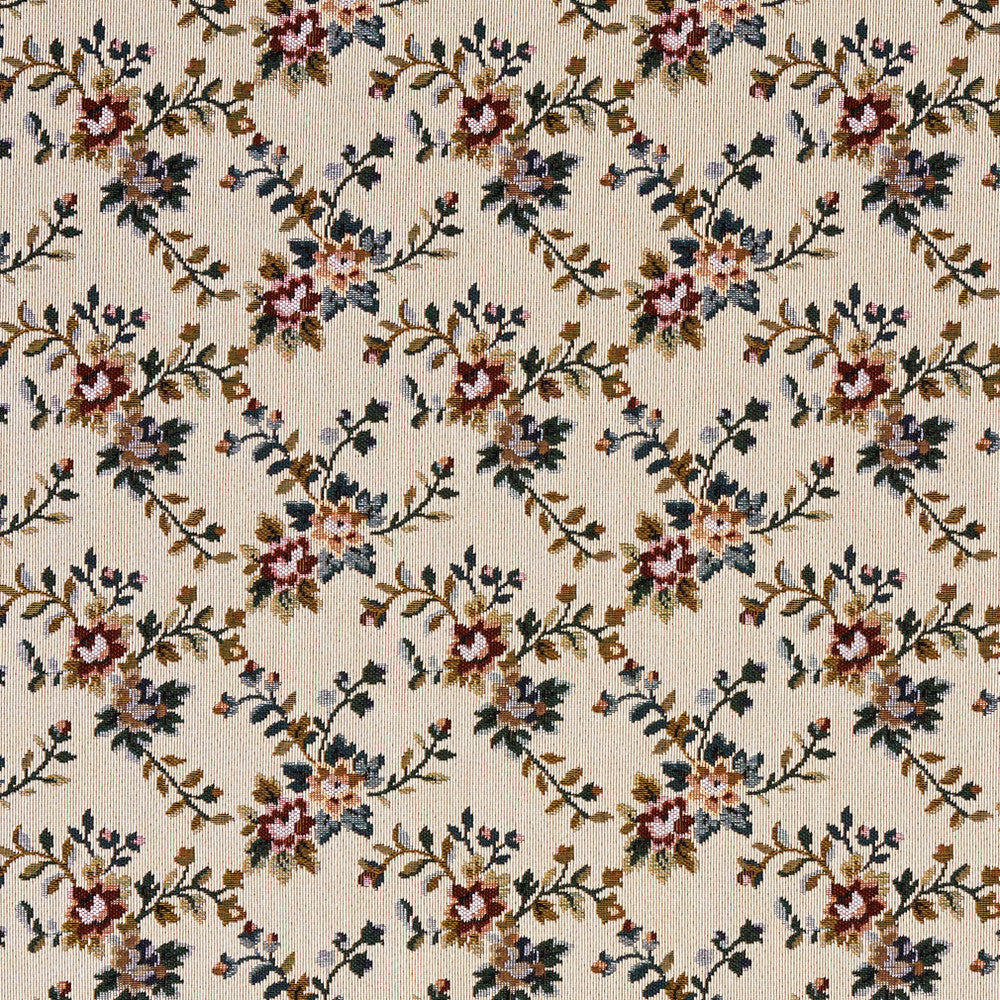 6675 Praline by Charlotte Designer Fabric Tapestry Treasures III 36% Polyester, 32% Cotton, 32% Olefin Canada Exceeds 100,000 Wyzenbeek Rubs (Heavy Duty) Horizontal: 6.75" x Vertical: 4.5" 54 Inches - Swanky Fabrics -