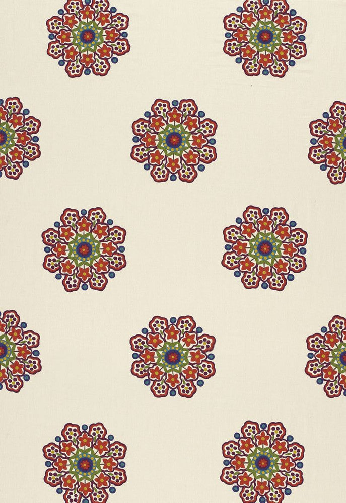 Chennai Linen Embroidery Festival 66821 by Schumacher Designer Fabric COLLECTION-NAME-TBA-66820 64% Linen, 22% Wool, 14% Acrylic Wyzenbeek 8,000 Horizontal: 12.875 and Vertical: 31.5 51.625 - Swanky Fabrics -