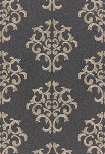 Schumacher Fabric Byron Embroidered Wool Charcoal 66830
