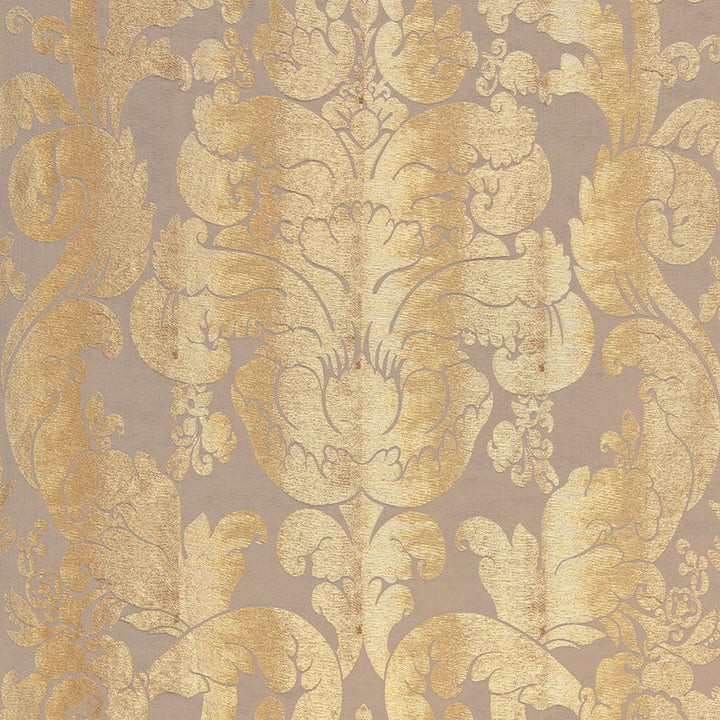 Zelda Damask Gilt 66841 by Schumacher Designer Fabric CLASSIC WOVENS See Sample ITALY MEDIUM DUTY </p><p>Repeat: Horizontal: 25 1/2" (65CM) and Vertical: 28" (71CM) 51" WIDE (130CM) - Swanky Fabrics -