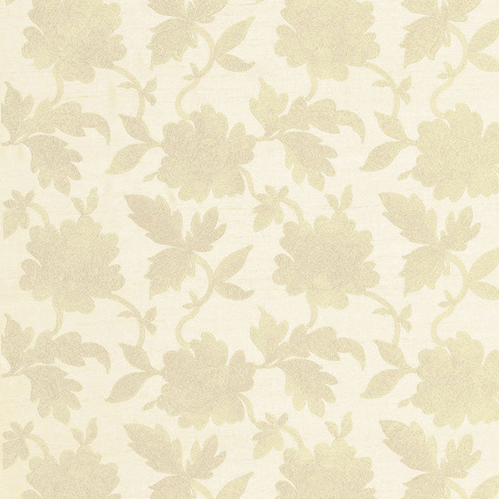 Moon Garden Embroidery Champagne 66851 by Schumacher Designer Fabric PERENNIAL FAVORITES SILK 48% METAL 43% INDIA MARTINDALE 4,000 </p><p>Repeat: Horizontal: 12 3/4" (32CM) and Vertical: 11 1/2" (29CM) 51 - Swanky Fabrics -
