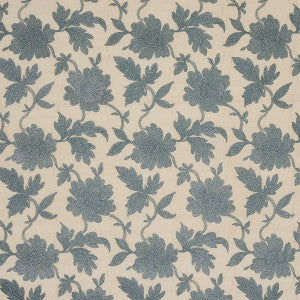 Schumacher Fabric Moon Garden Embroidery Blue 66853