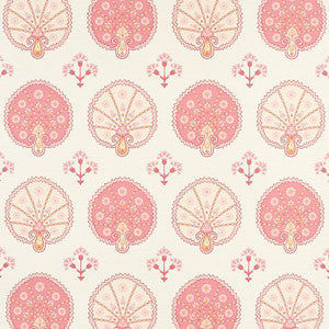 Schumacher Wallpaper Chamba Crown Sisal Pink 5012281
