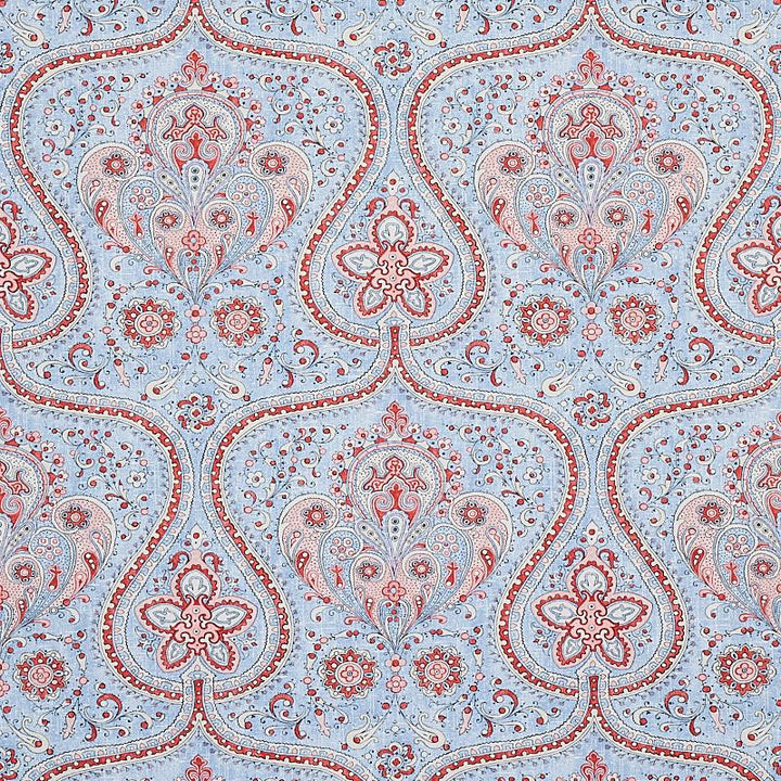Paisley Court Chambray 5012271 by Schumacher Designer Wallpaper East Meets West 13.5" - Swanky Fabrics -