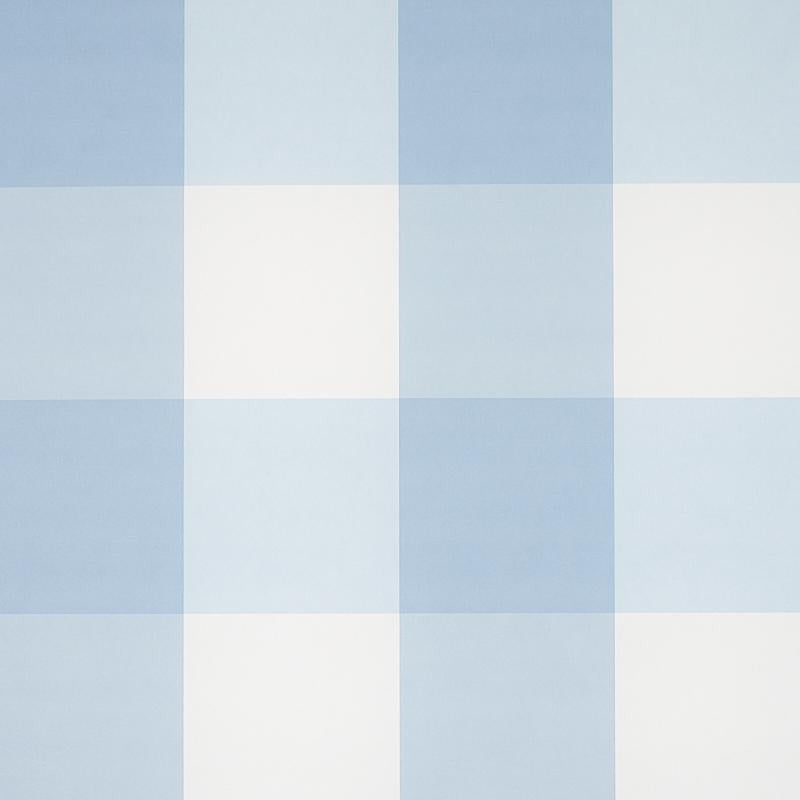 Willa Check Large Chambray 5012350 by Schumacher Designer Wallpaper Plaid Wallcoverings 13.5" - Swanky Fabrics -