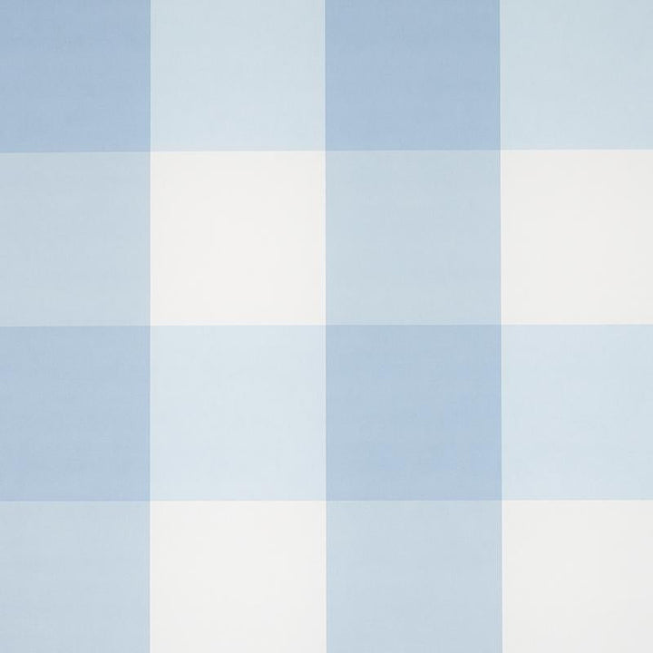 Willa Check Large Chambray 5012350 by Schumacher Designer Wallpaper Plaid Wallcoverings 13.5" - Swanky Fabrics -