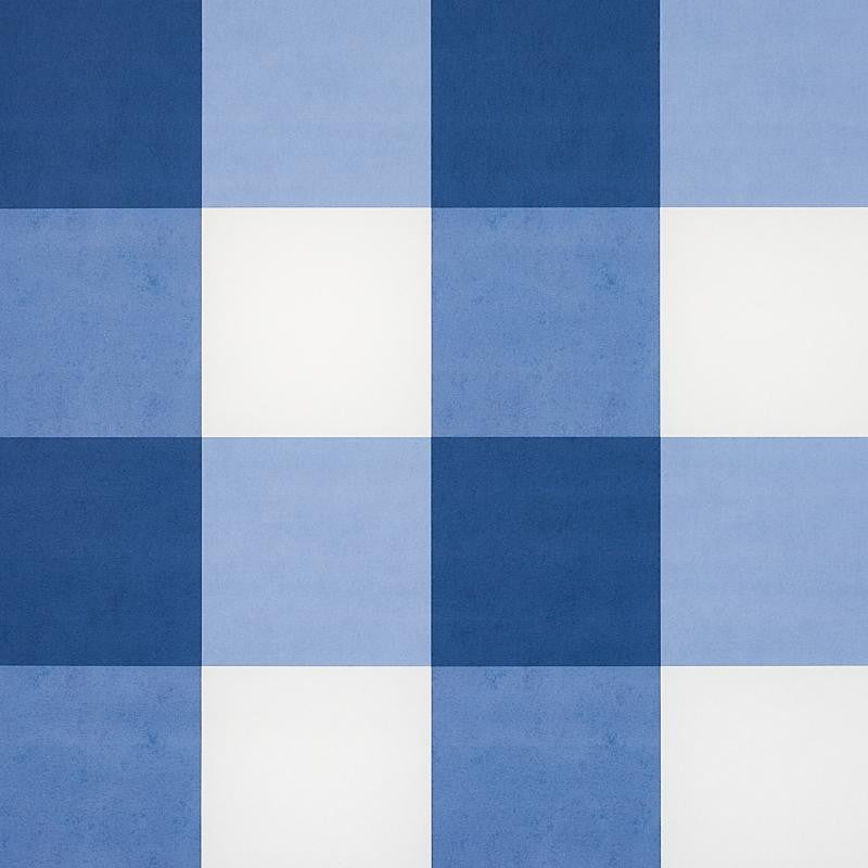 Willa Check Large Navy 5012351 by Schumacher Designer Wallpaper Plaid Wallcoverings 13.5" - Swanky Fabrics -