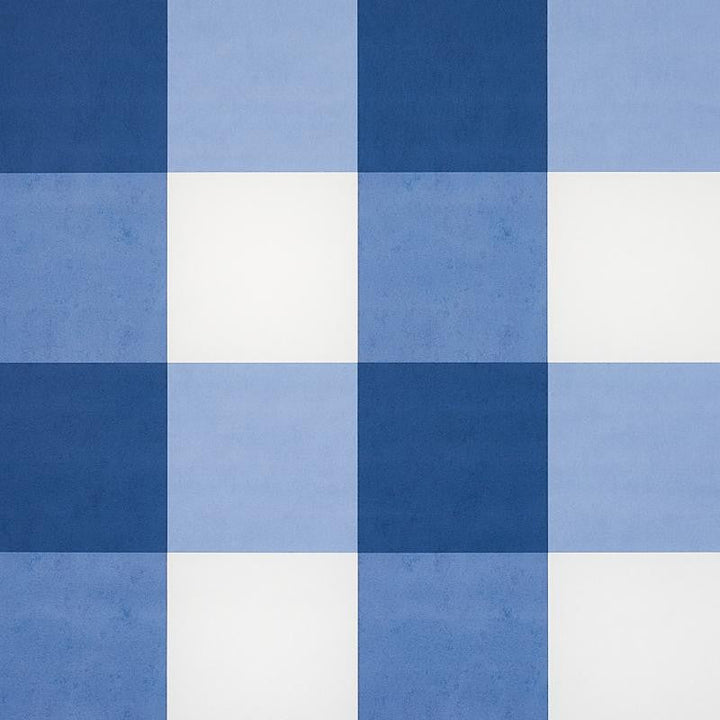 Willa Check Large Navy 5012351 by Schumacher Designer Wallpaper Plaid Wallcoverings 13.5" - Swanky Fabrics -