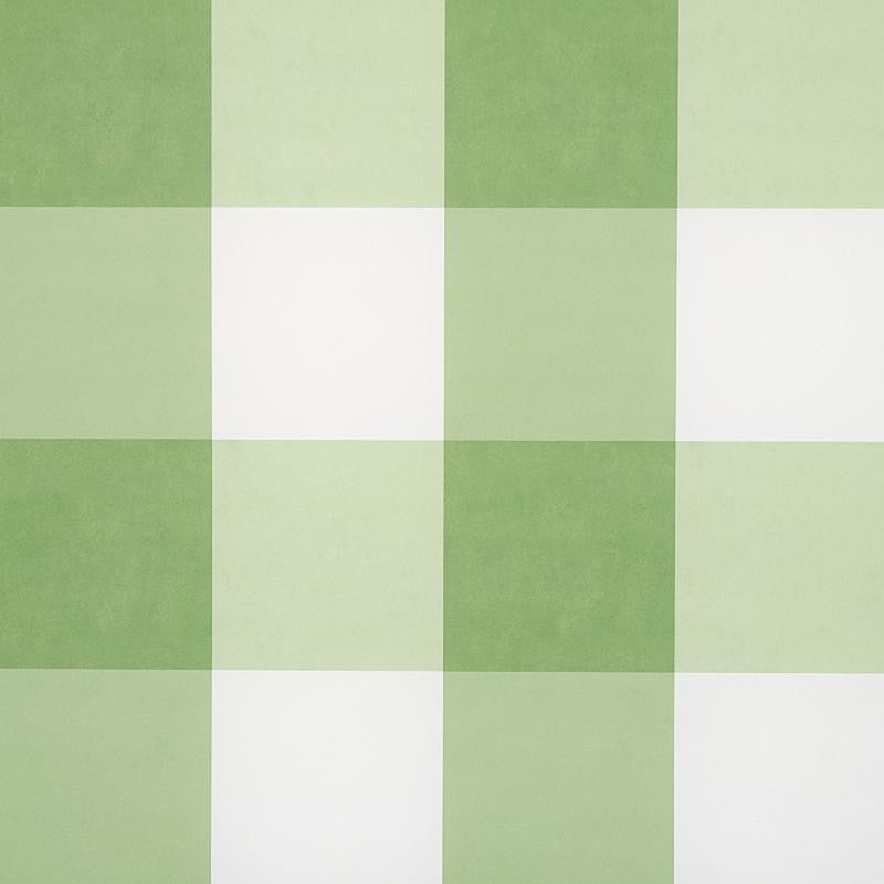 Willa Check Large Leaf 5012352 by Schumacher Designer Wallpaper Plaid Wallcoverings 13.5" - Swanky Fabrics -