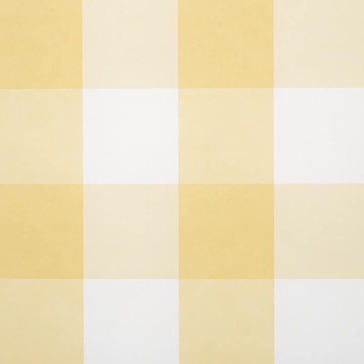 Willa Check Large Yellow 5012353 by Schumacher Designer Wallpaper Plaid Wallcoverings 13.5" - Swanky Fabrics -