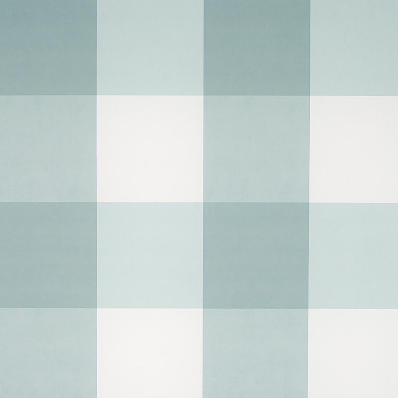 Willa Check Large Seaglass 5012356 by Schumacher Designer Wallpaper Plaid Wallcoverings 13.5" - Swanky Fabrics -