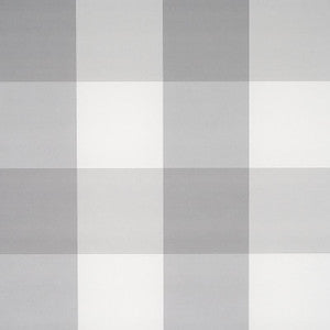 Schumacher Wallpaper Willa Check Large Grey 5012357