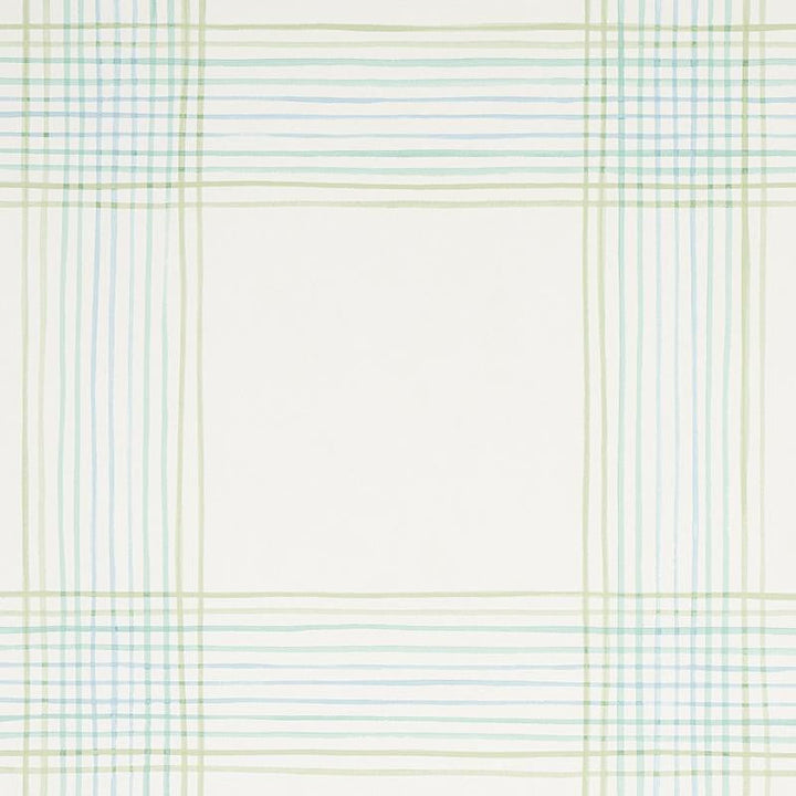 Minerva Plaid Peacock 5012370 by Schumacher Designer Wallpaper Plaid Wallcoverings 27.0" - Swanky Fabrics -