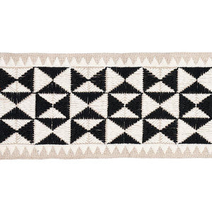 Schumacher Trim Zulma Embroidered Tape Black 80190