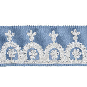 Schumacher Trim Noelia Embroidered Tape Chambray 74157