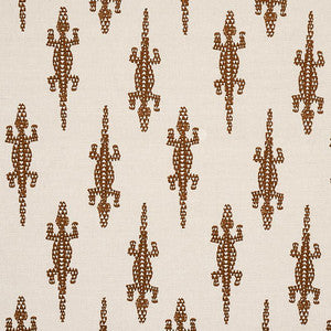 Schumacher Fabric Baracoa Embroidery Brown 80201