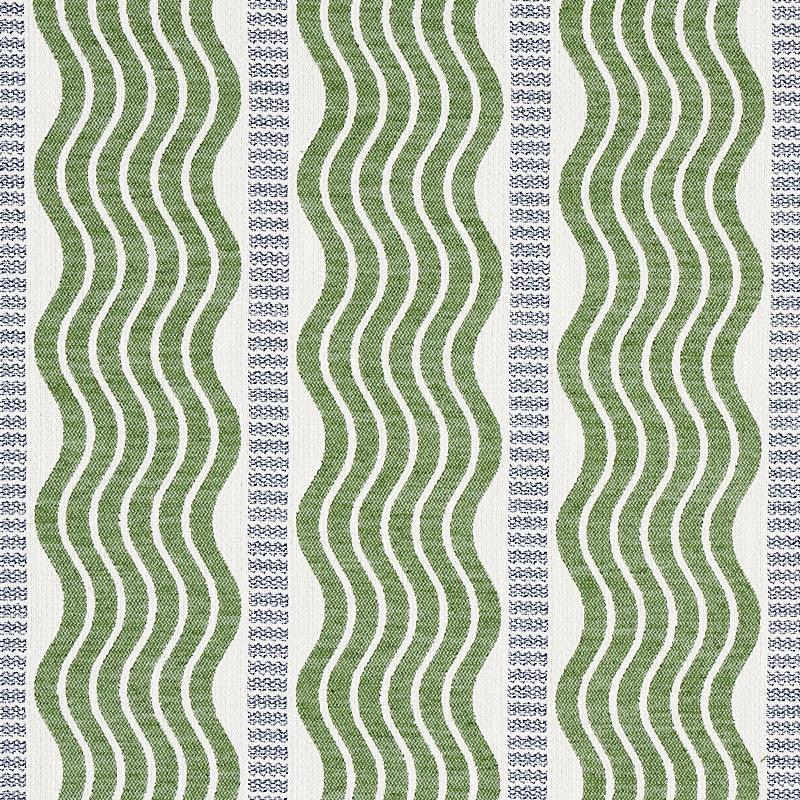 Sina Stripe Green 79940 by Schumacher Designer Fabric Copacabana 7.0" - Swanky Fabrics -
