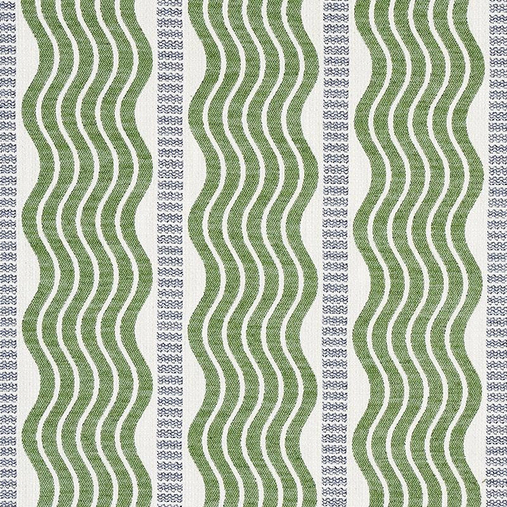 Sina Stripe Green 79940 by Schumacher Designer Fabric Copacabana 7.0" - Swanky Fabrics -