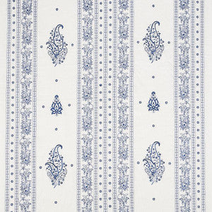 Schumacher Fabric Jaipur Linen Embroidery Blue 65802