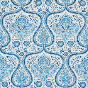 Schumacher Fabric Paisley Court Blue 179860