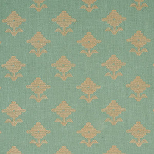 Schumacher Fabric Rubia Embroidery Mineral 74164