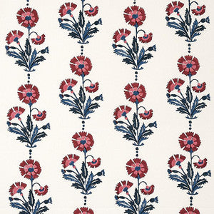 Schumacher Fabric Dianthus Hand Block Print Indigo & Iron 179741