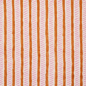 Schumacher Fabric Garden Path Hand Block Print Copper & Rose 179761
