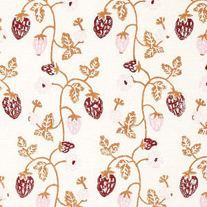 Schumacher Fabric Strawberry Hand Block Print Copper 179781