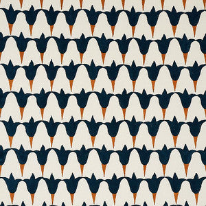 Schumacher Fabric Tulip Hand Block Midnight & Copper 179822