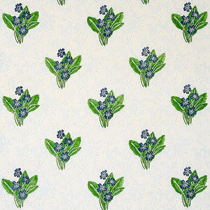 Schumacher Fabric Primrose Hand Block Grass & Sky 179830