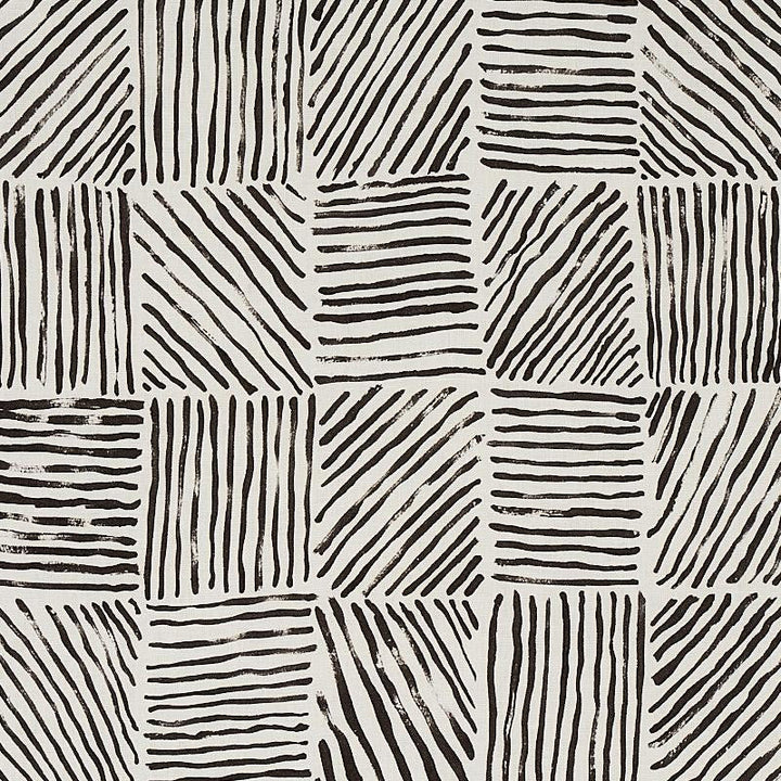 Katama Black 179900 by Schumacher Designer Fabric New Wave: Black & White 27.0" - Swanky Fabrics -